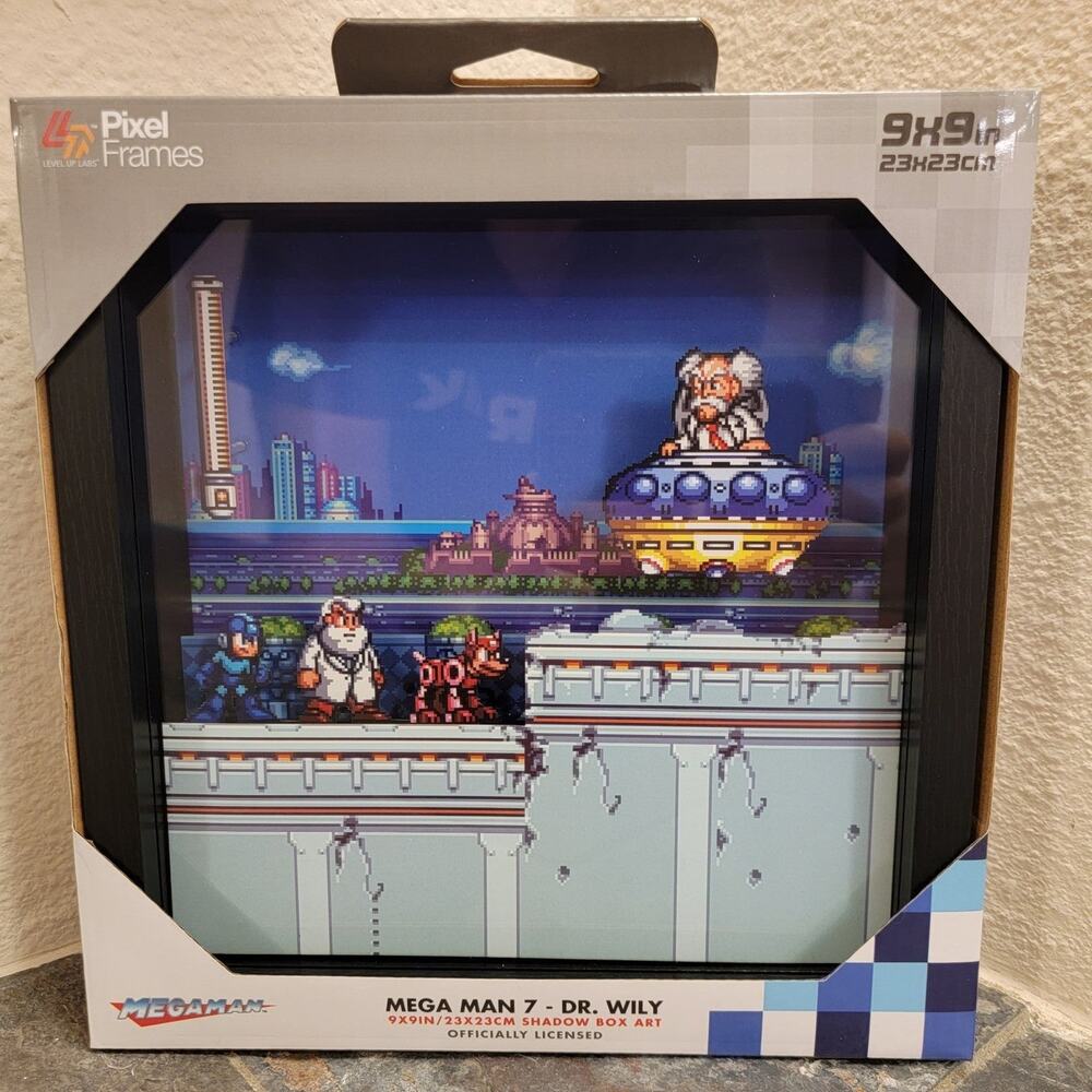 Pixel Frames - Mega Man 7, Dr. Wily (NEW) - 9" x 9" Shadow Box Art - Capcom